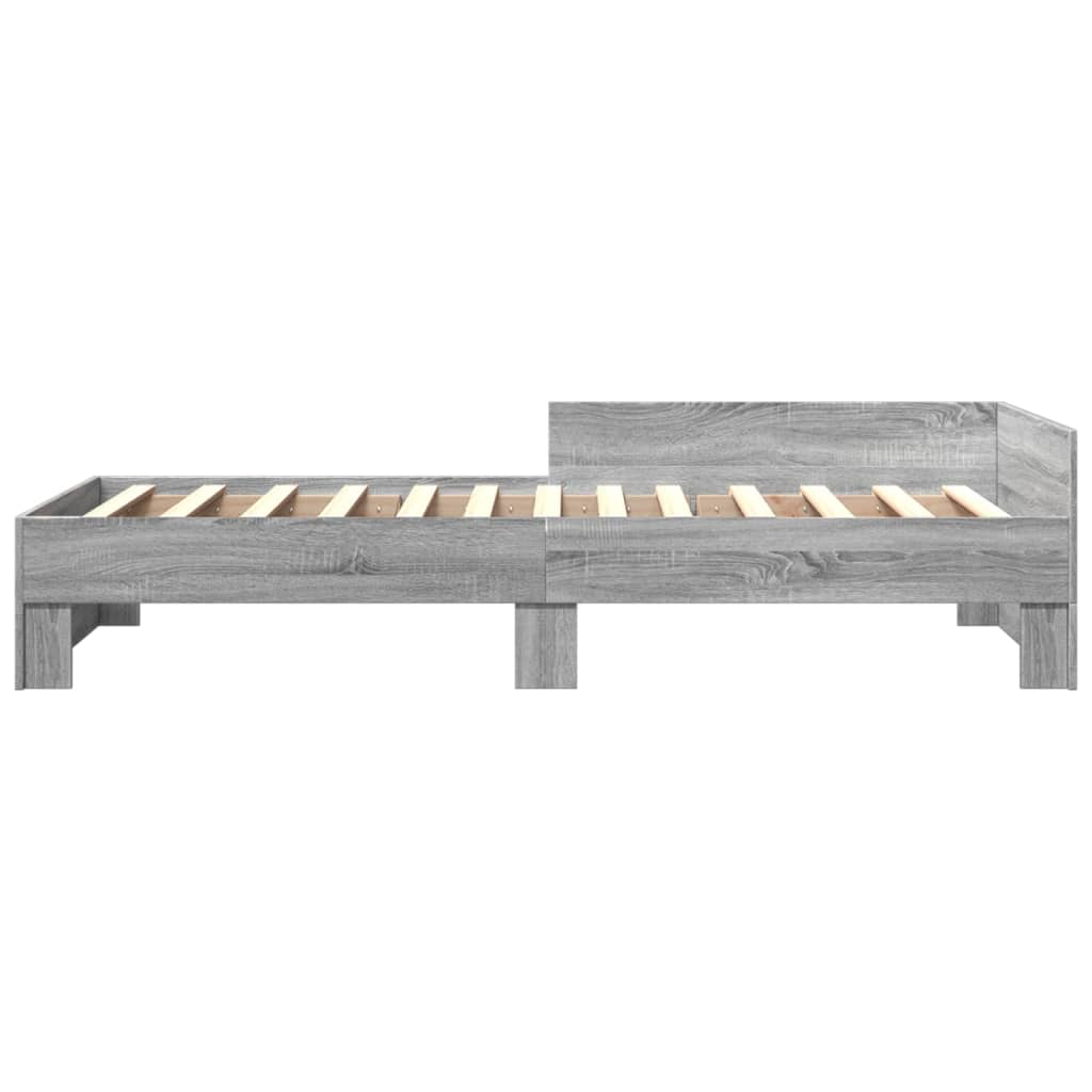 sengeramme 90x200 cm konstrueret træ grå sonoma-eg