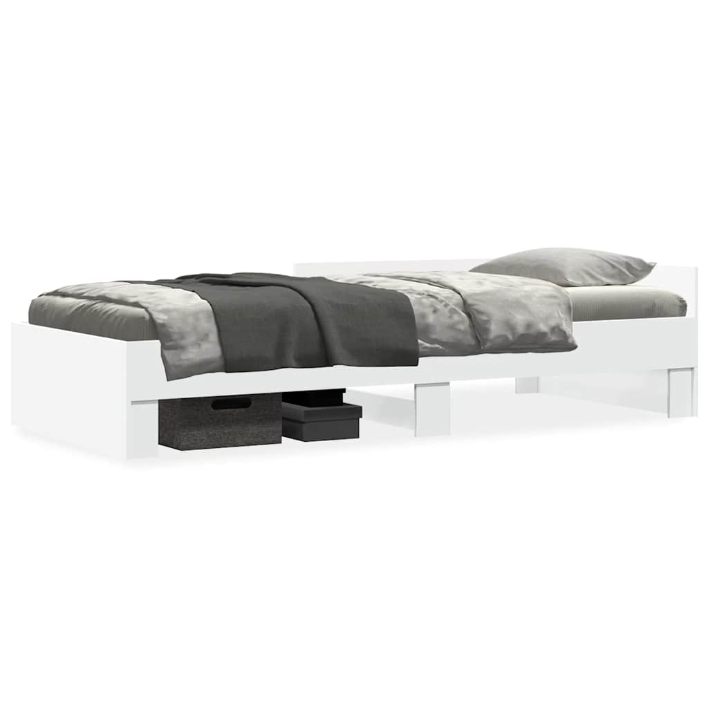 sengeramme 90x190 cm konstrueret træ hvid