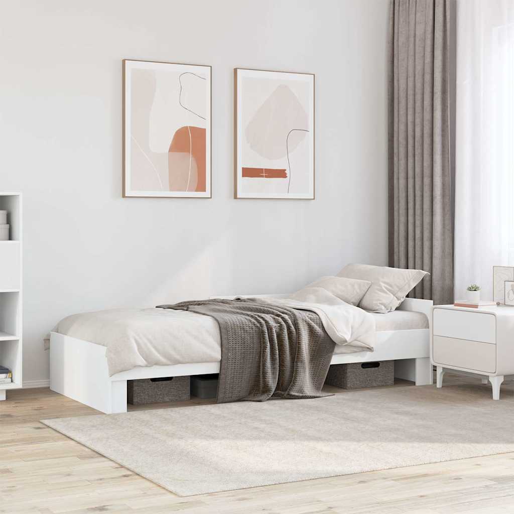 sengeramme 90x190 cm konstrueret træ hvid