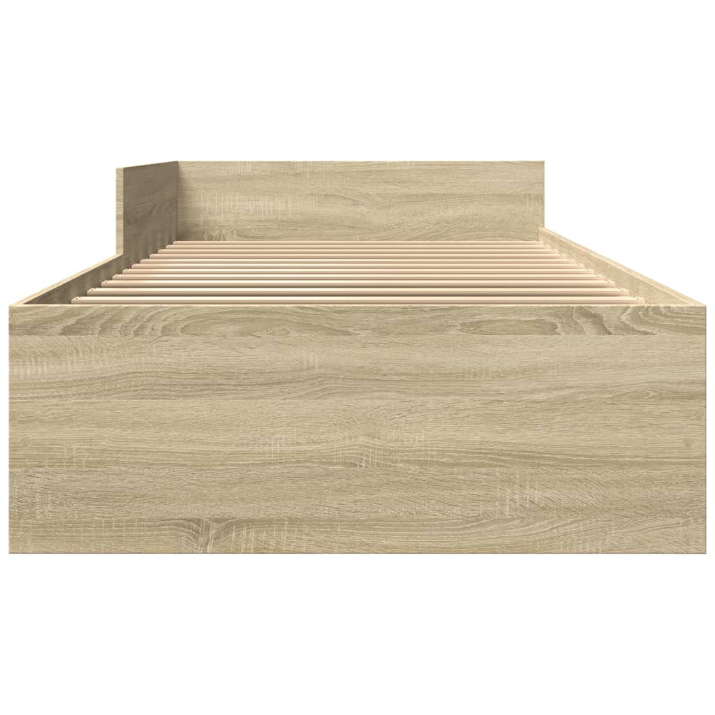 sengeramme 90x190 cm uden madras konstrueret træ sonoma-eg