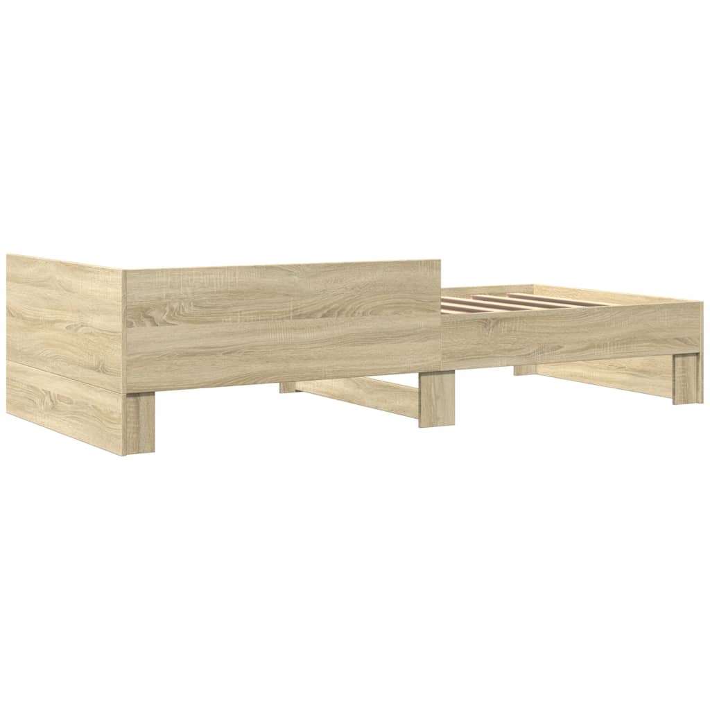 sengeramme 90x190 cm uden madras konstrueret træ sonoma-eg