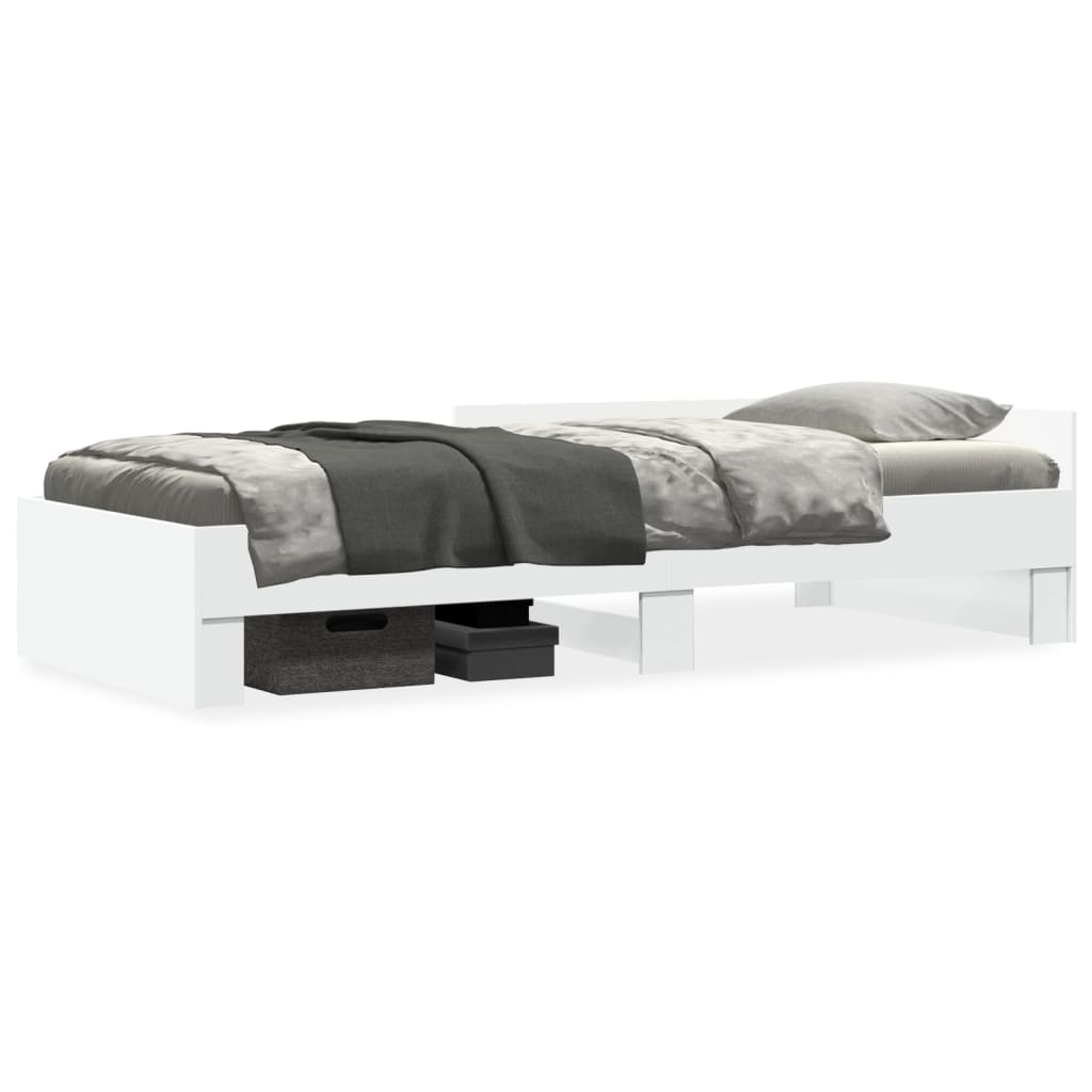 sengeramme 75x190 cm konstrueret træ hvid