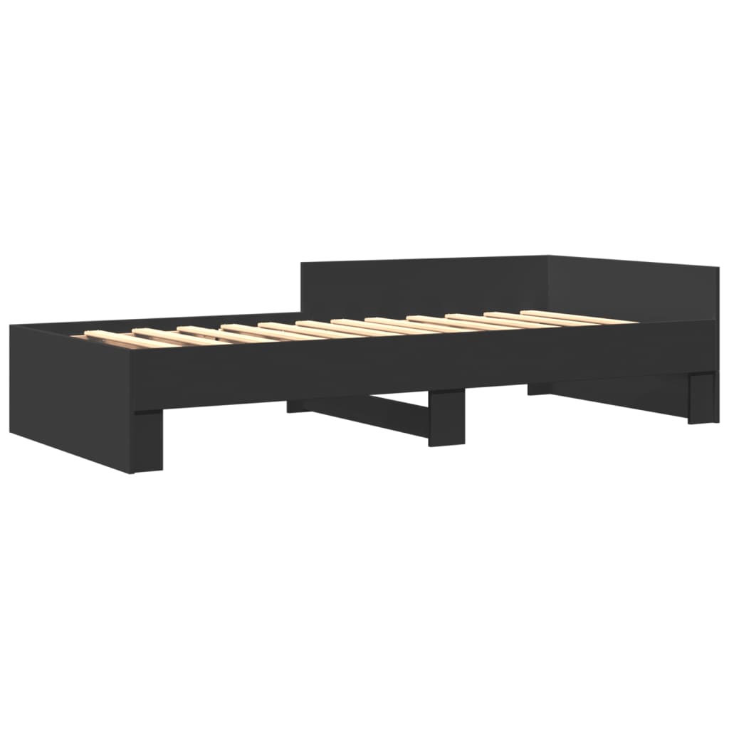 sengeramme 75x190 cm konstrueret træ sort