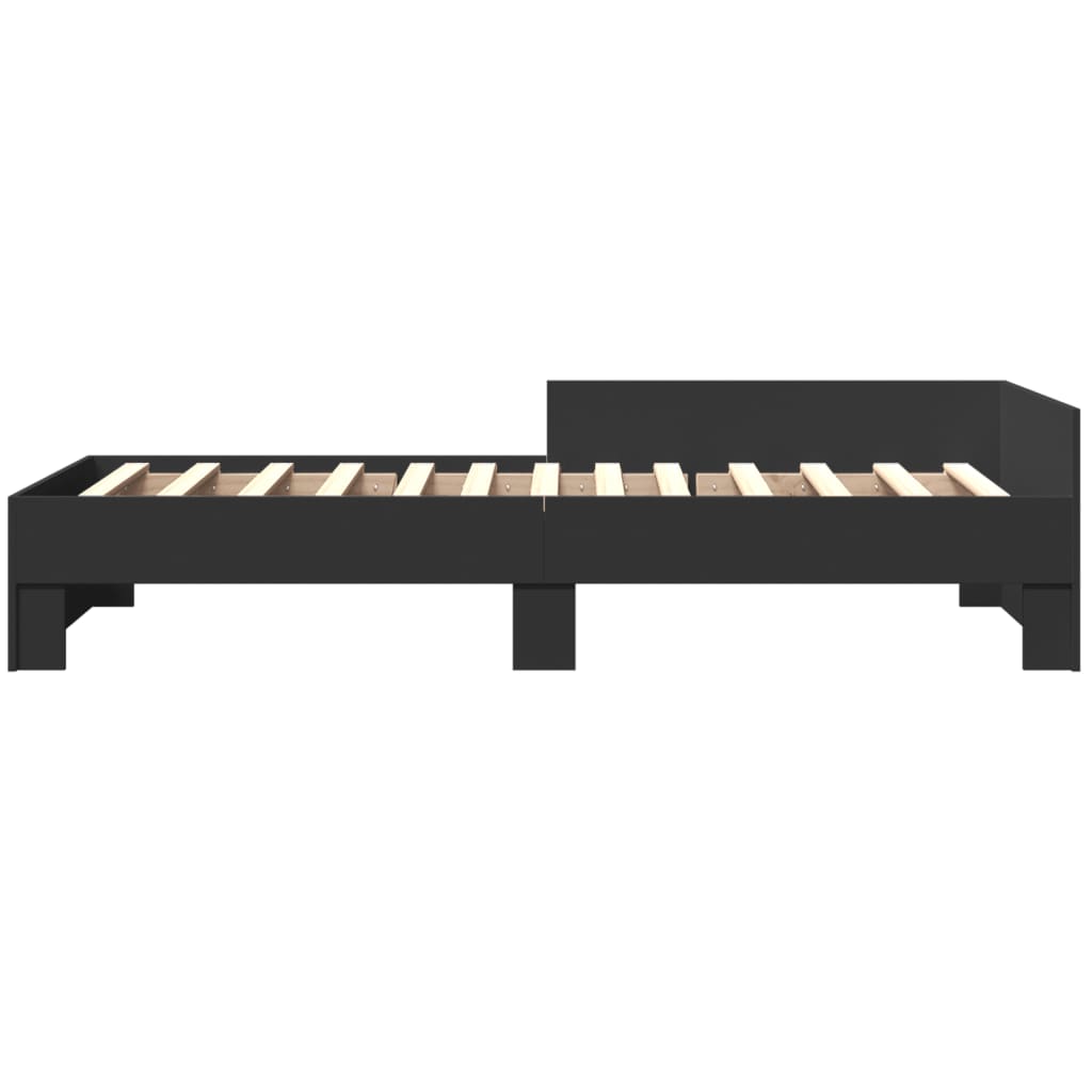 sengeramme 75x190 cm konstrueret træ sort