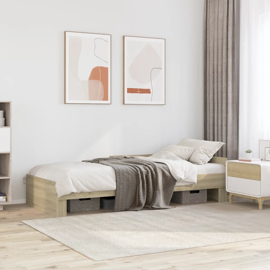 sengeramme 75x190 cm uden madras konstrueret træ sonoma-eg