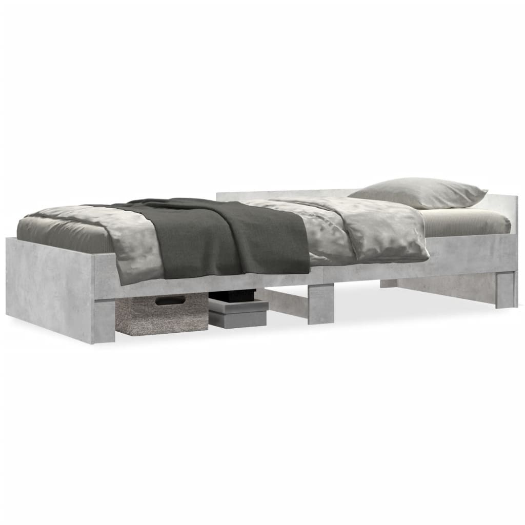 sengeramme 75x190 cm konstrueret træ betongrå