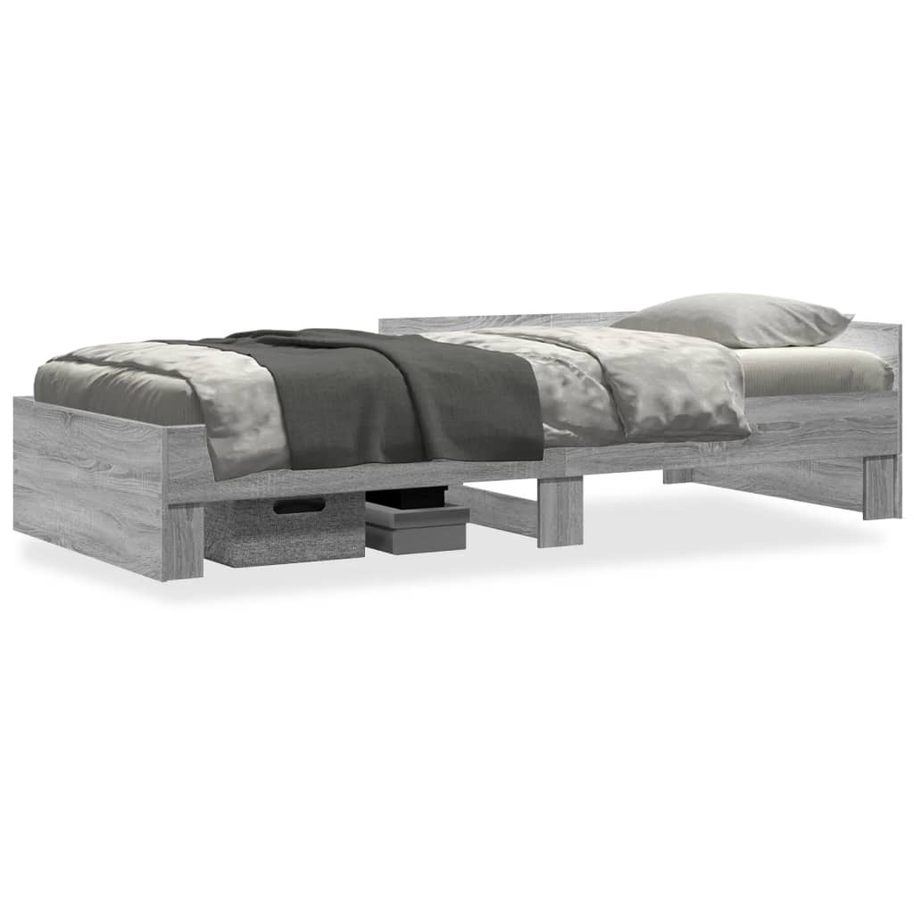 sengeramme 75x190 cm konstrueret træ grå sonoma-eg