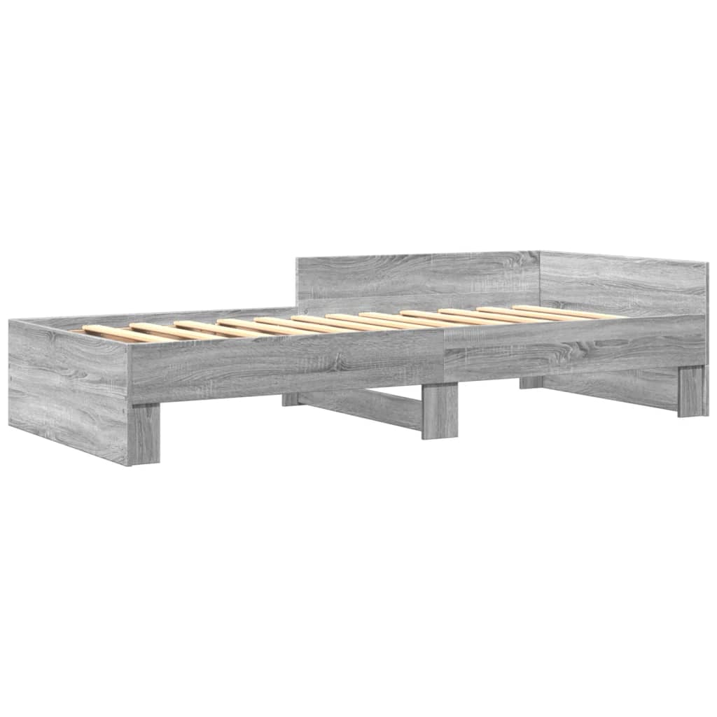 sengeramme 75x190 cm konstrueret træ grå sonoma-eg