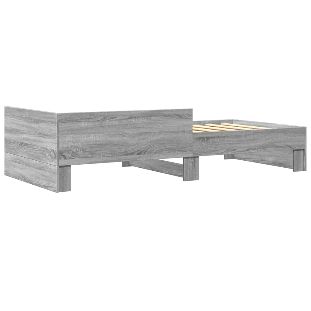 sengeramme 75x190 cm konstrueret træ grå sonoma-eg