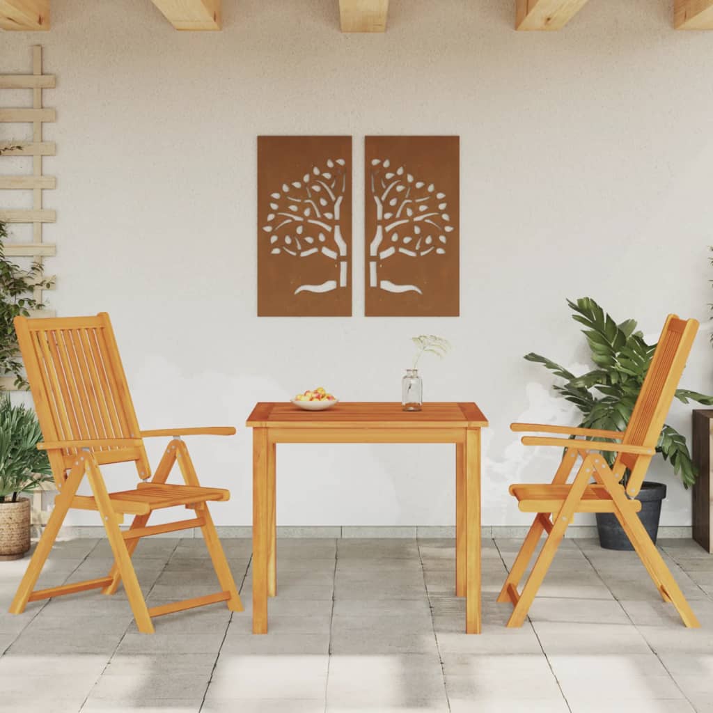 spisebordssæt til haven 3 dele 85x85x74 cm massivt akacietræ