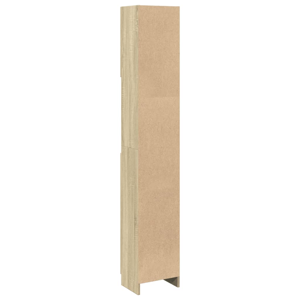 badeværelsesskab 32x25,5x190 cm konstrueret træ sonoma-eg