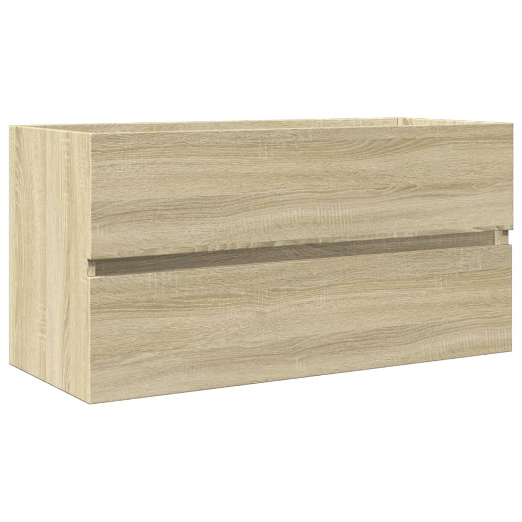 vaskeskab 90x38,5x45 cm konstrueret træ sonoma-eg