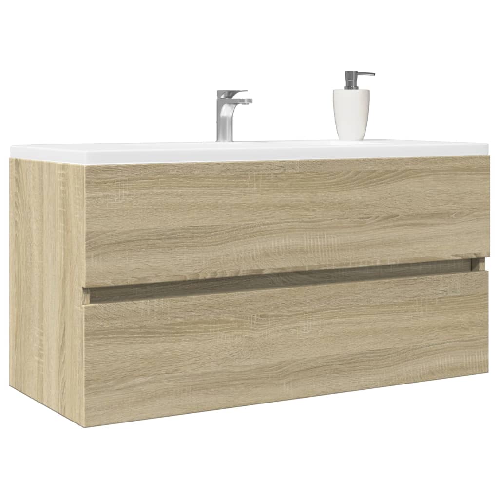 vaskeskab 90x38,5x45 cm konstrueret træ sonoma-eg