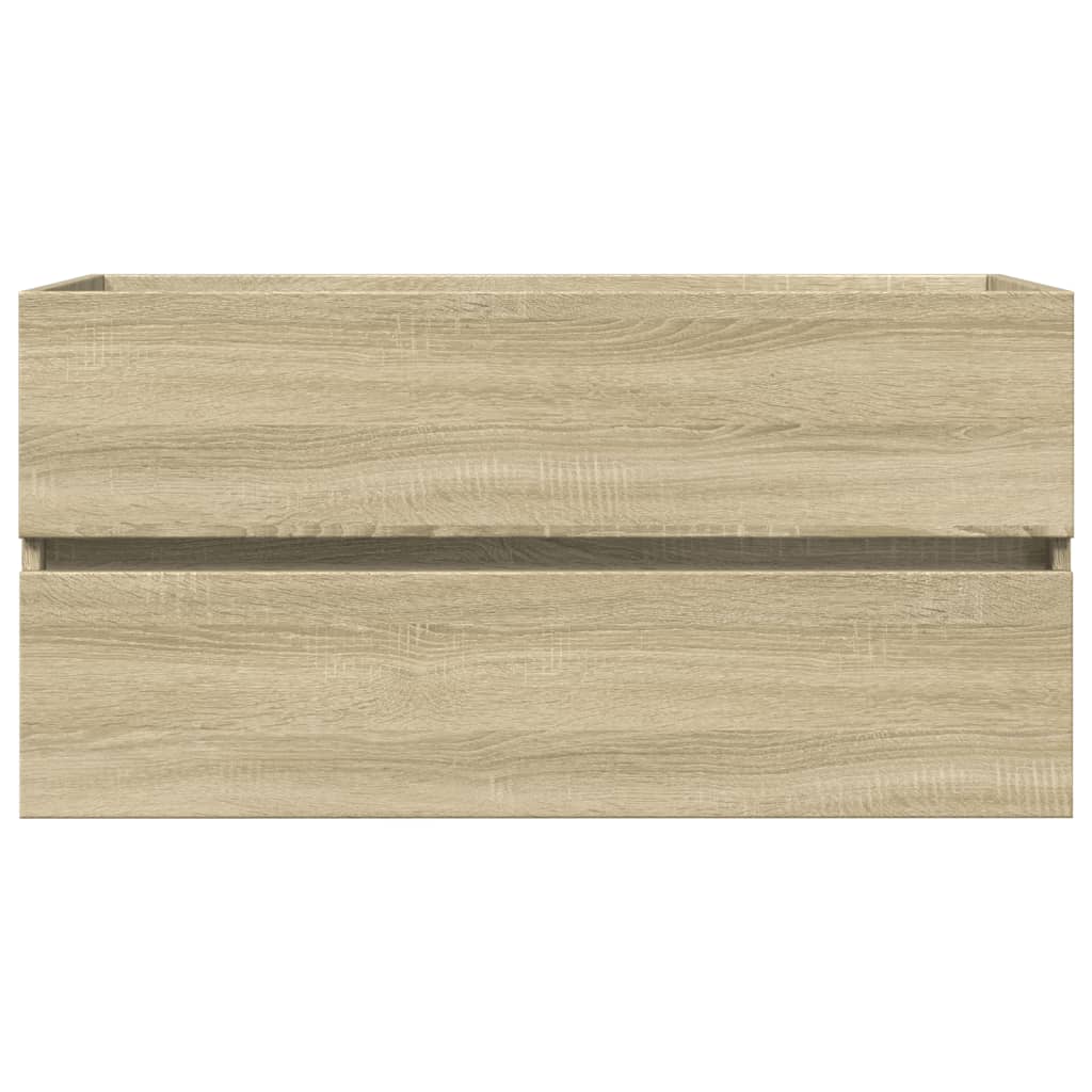 vaskeskab 90x38,5x45 cm konstrueret træ sonoma-eg