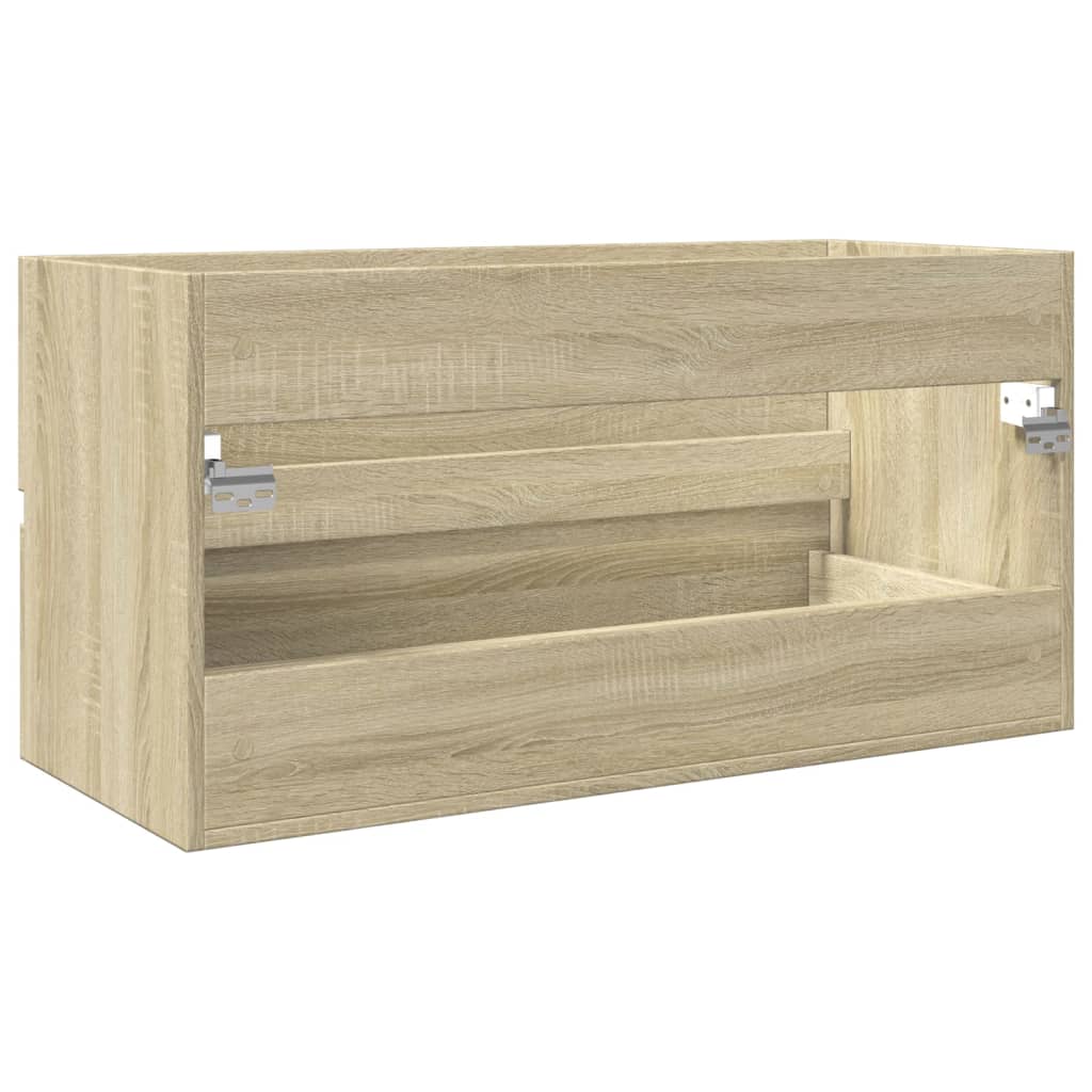 vaskeskab 90x38,5x45 cm konstrueret træ sonoma-eg