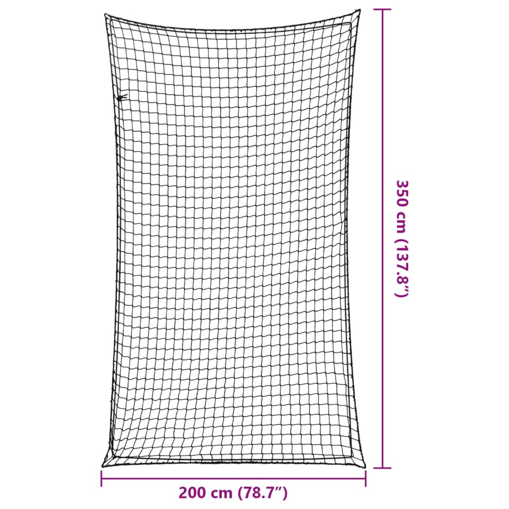 trailernet med elastiksnor 3,5x2 m PP sort