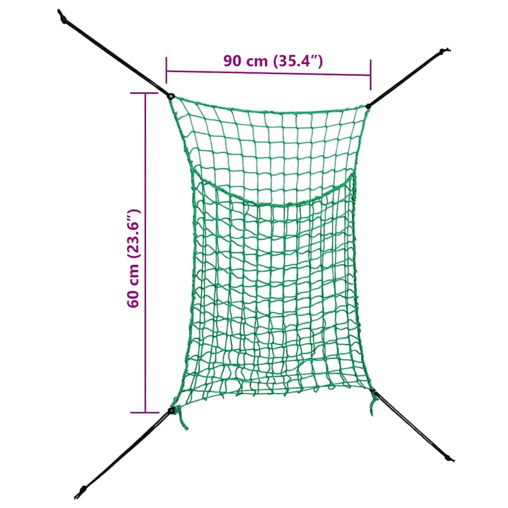 hønet 2 stk. 90x60 cm PP rektangulær grøn