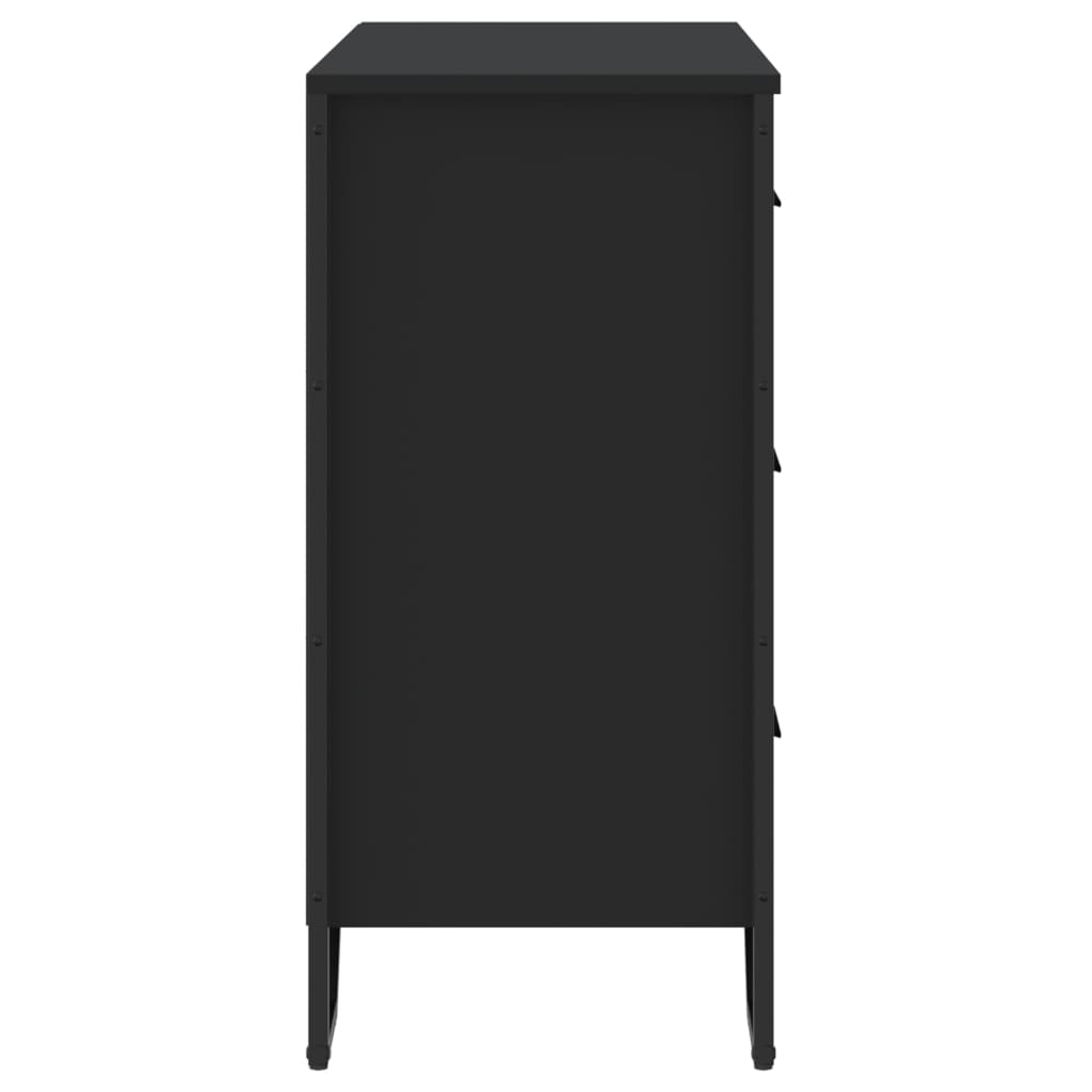 kommode 91x35,5x74,5 cm konstrueret træ sort