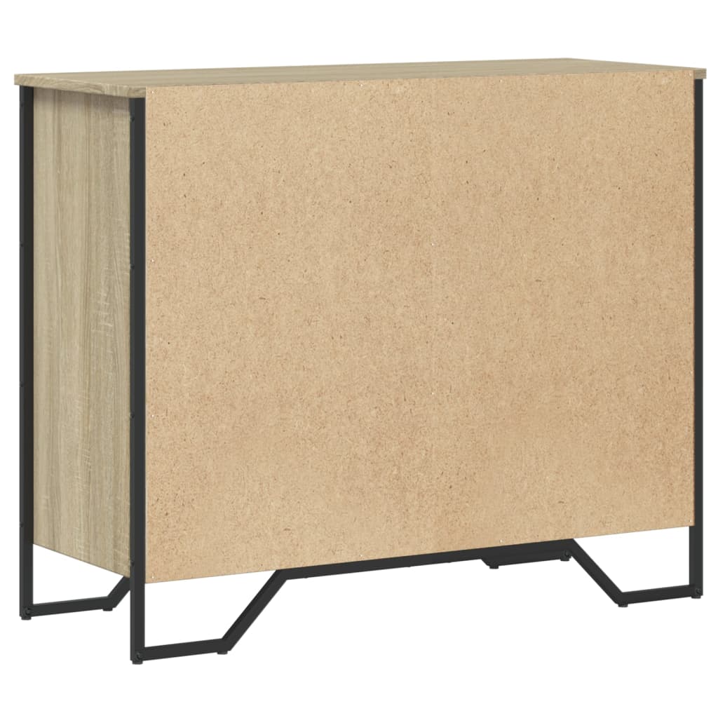 kommode 91x35,5x74,5 cm konstrueret træ sonoma-eg
