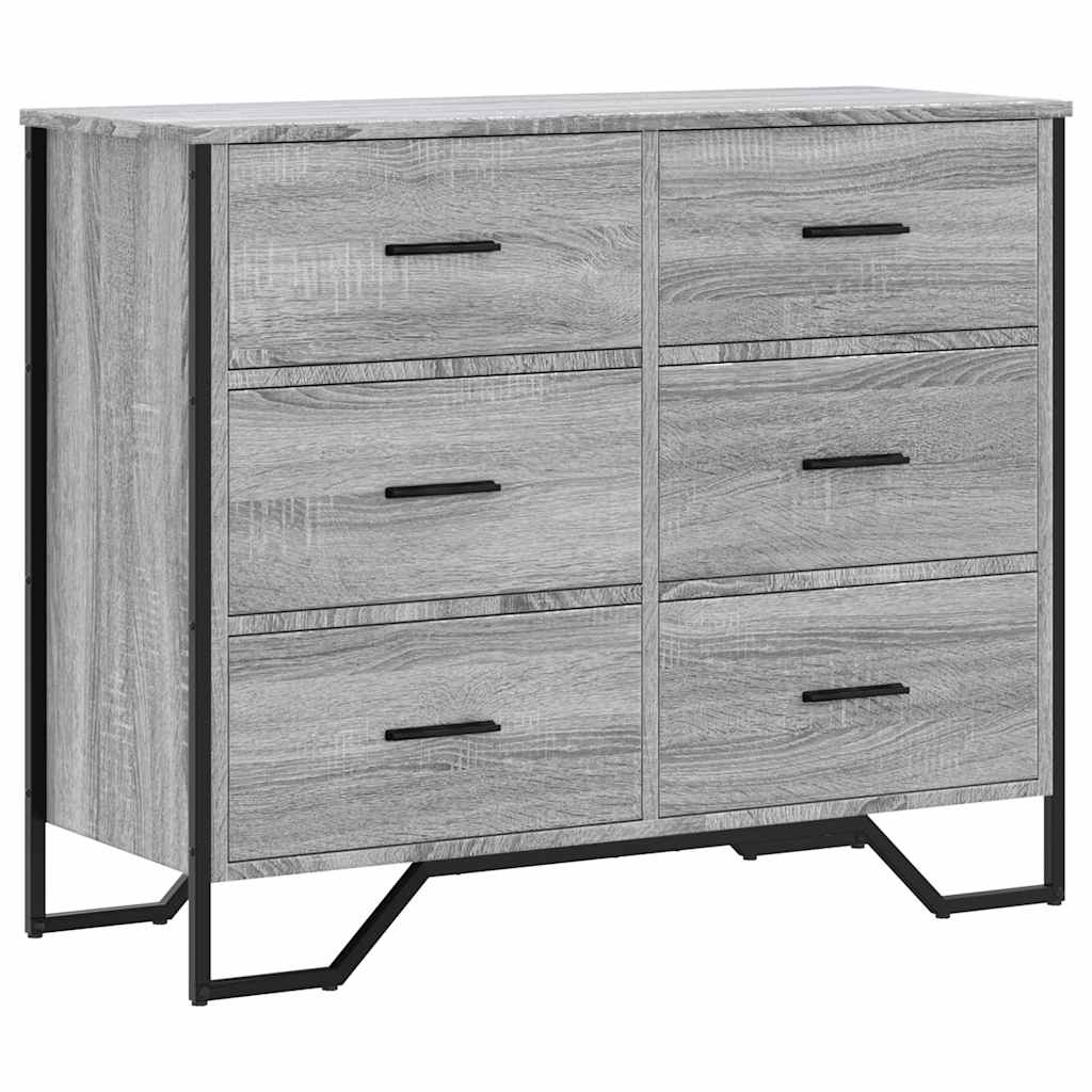 kommode 91x35,5x74,5 cm konstrueret træ sonoma-eg