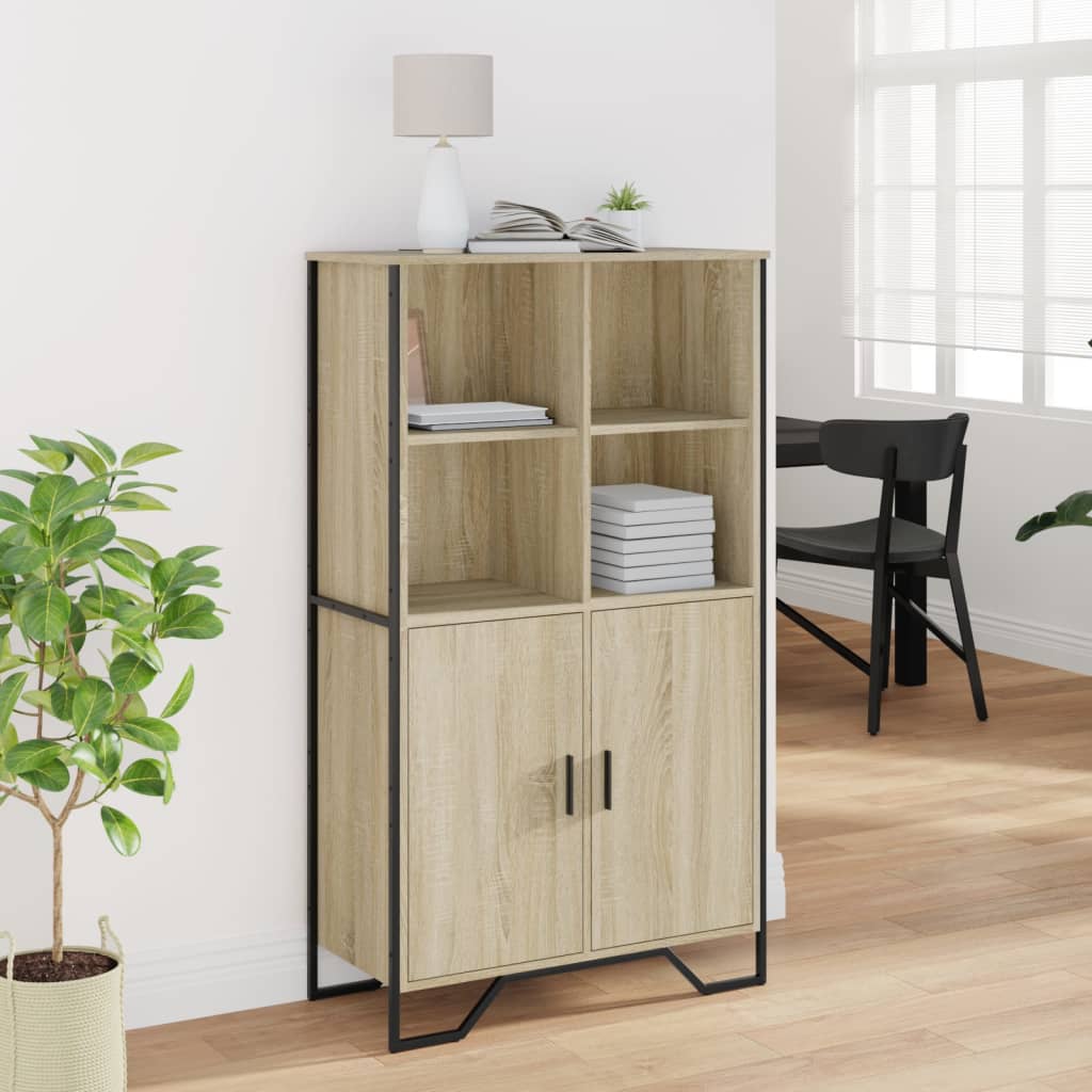 skab 79,5x35,5x137,5 cm konstrueret træ sonoma-eg