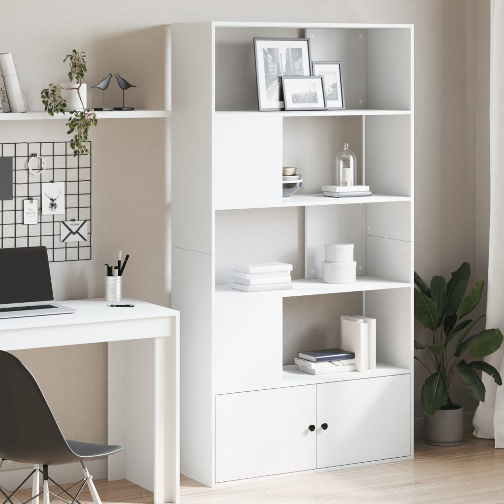 bogreol 100x36x189 cm konstrueret træ hvid