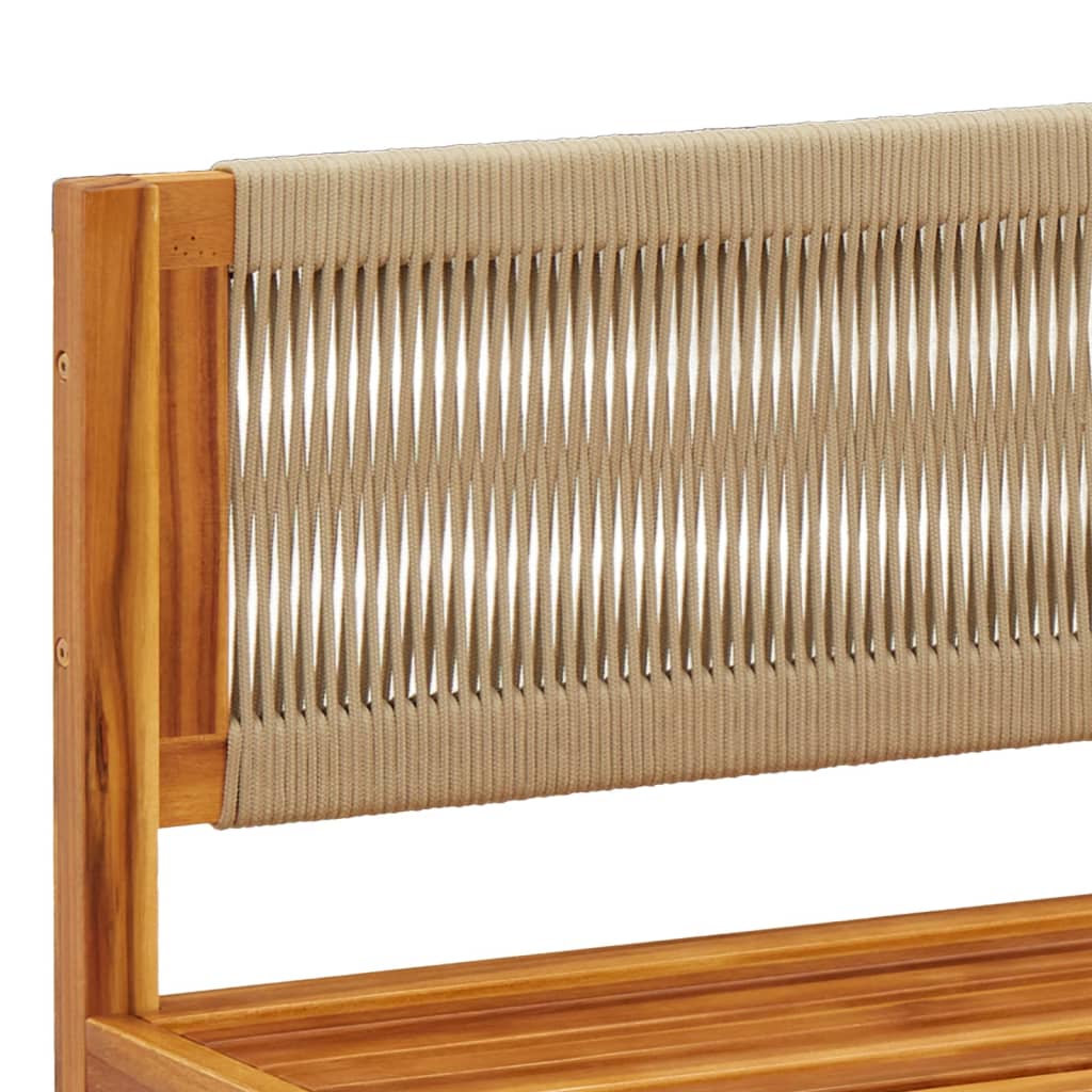 havesofasæt med 4 dele og hynder i træ akacie og reb