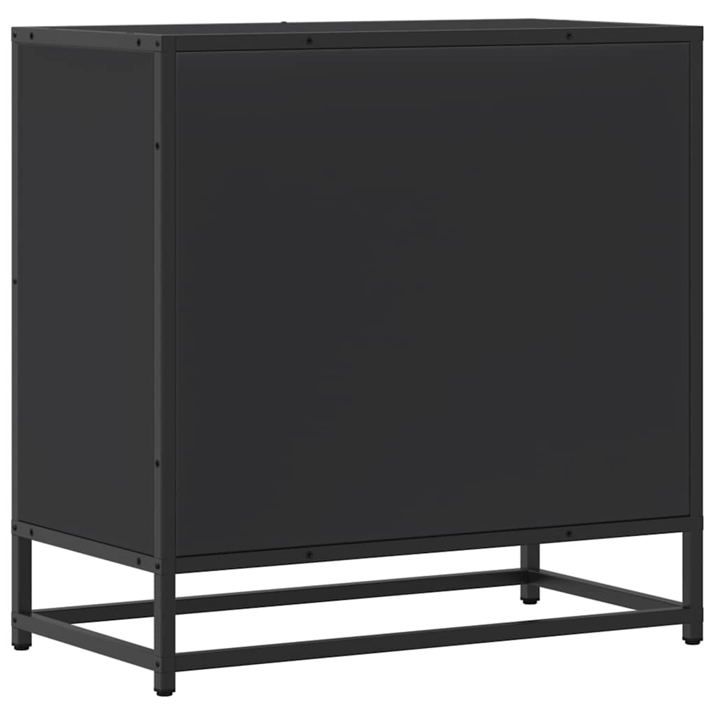 sengeskab sort 60x31x60 cm konstrueret træ og metal