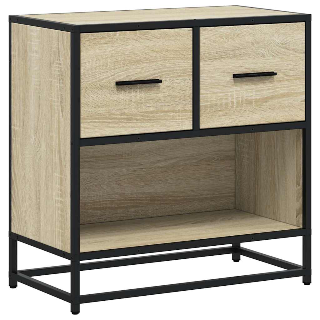 sengeskab sonoma-eg 60x31x60 cm konstrueret træ og metal