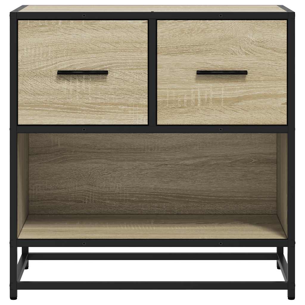 sengeskab sonoma-eg 60x31x60 cm konstrueret træ og metal