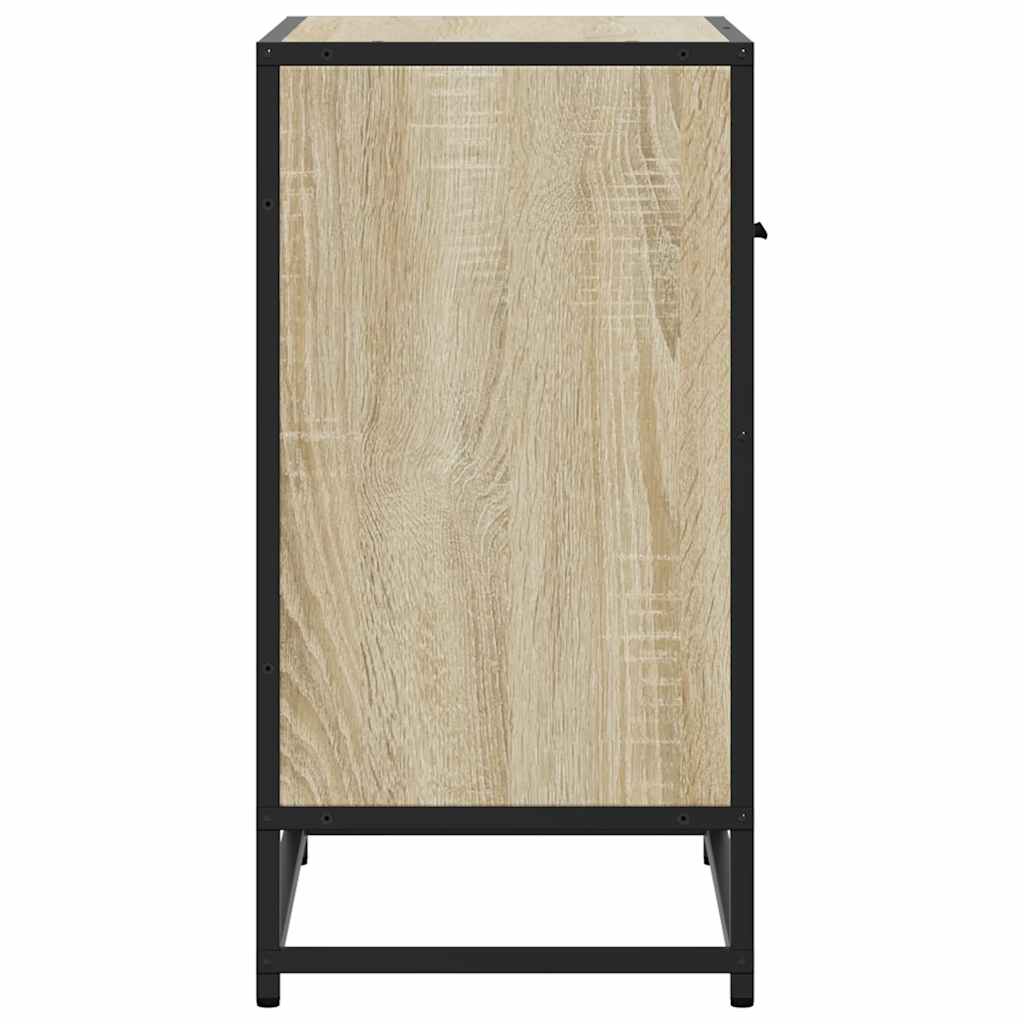 sengeskab sonoma-eg 60x31x60 cm konstrueret træ og metal