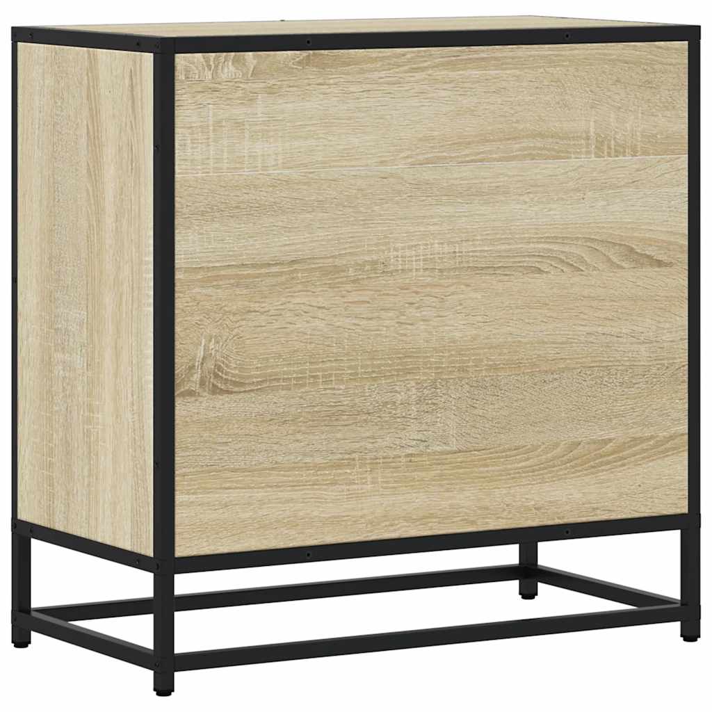 sengeskab sonoma-eg 60x31x60 cm konstrueret træ og metal