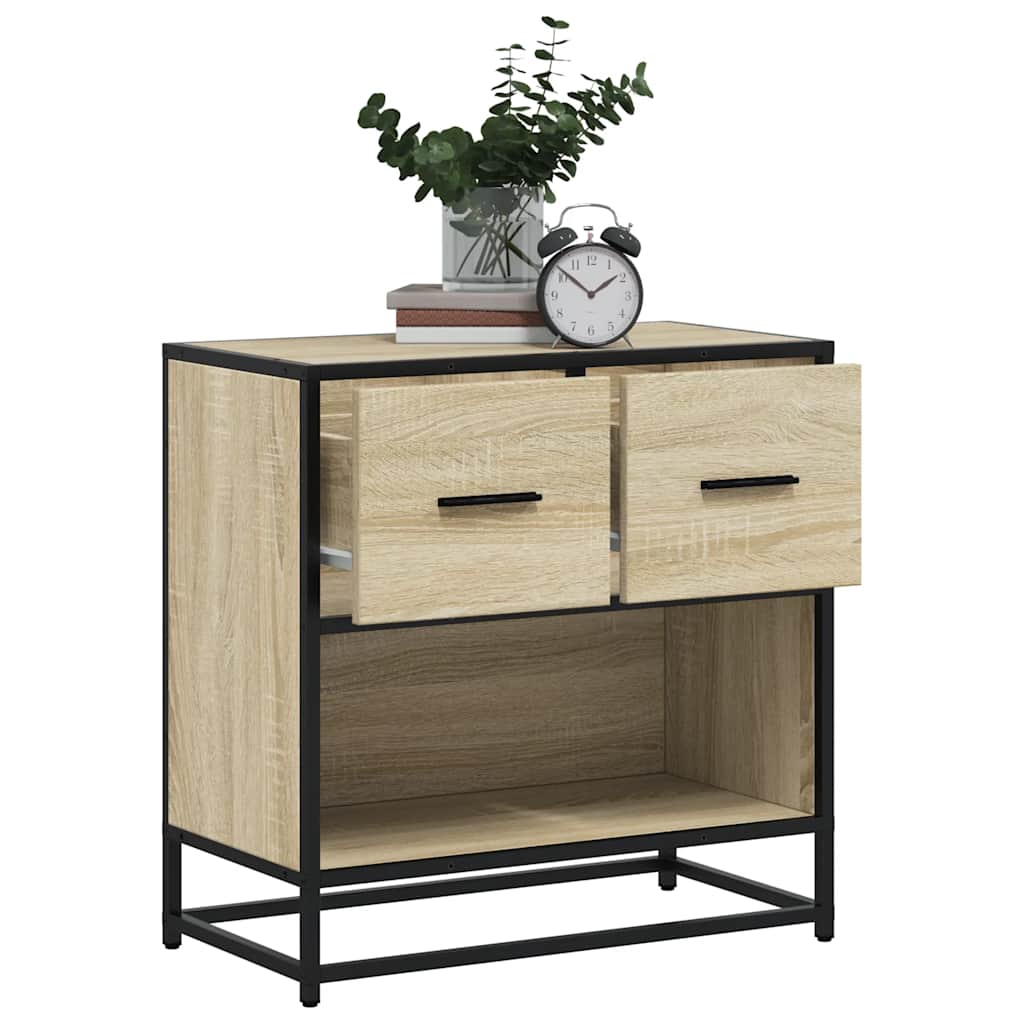 sengeskab sonoma-eg 60x31x60 cm konstrueret træ og metal
