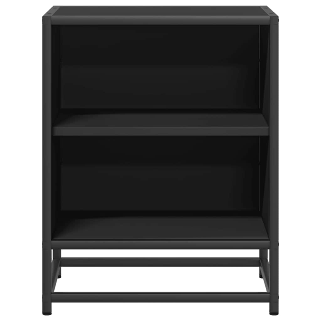 sengeskabe 2 stk. 40x31x50 cm konstrueret træ og metal sort
