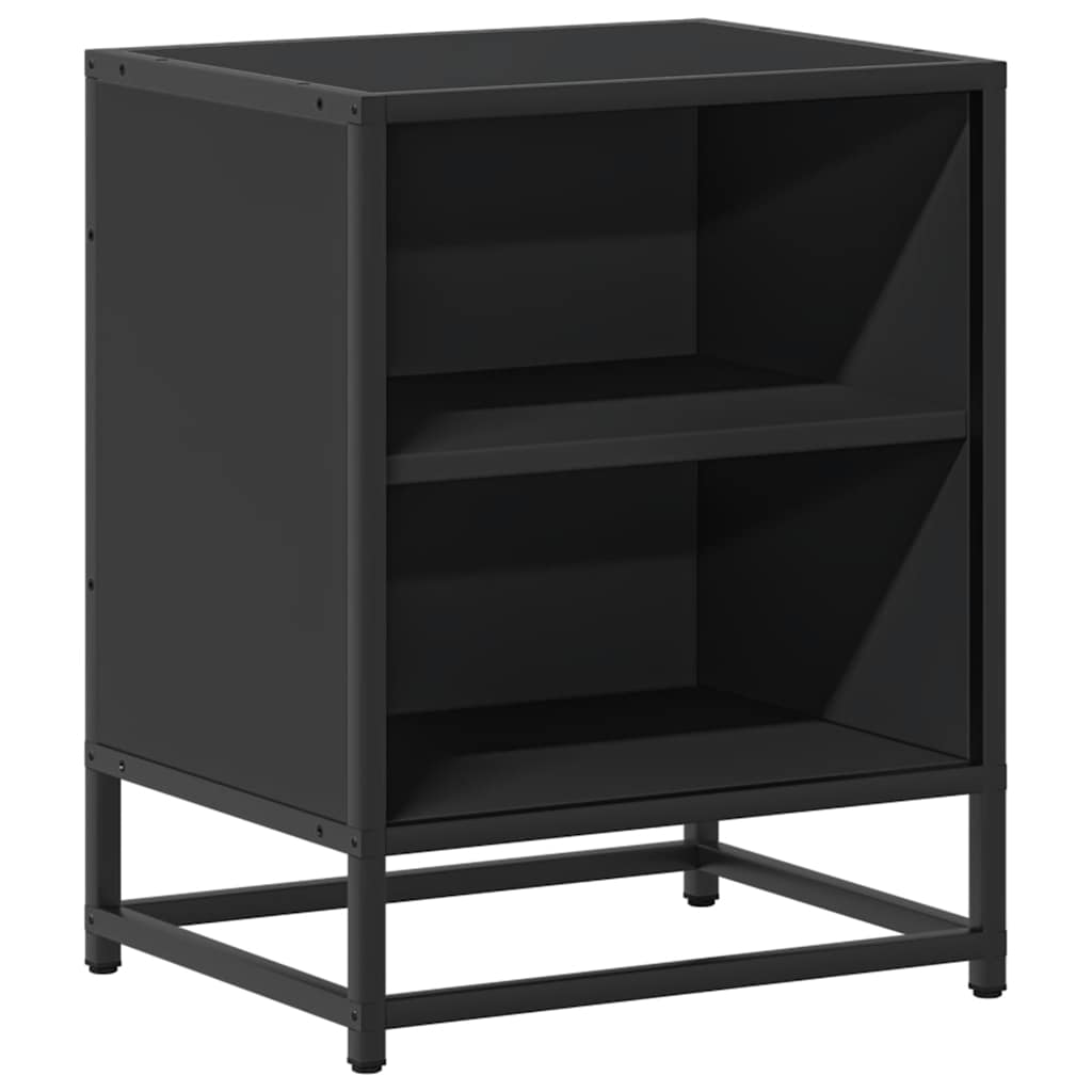 sengeskabe 2 stk. 40x31x50 cm konstrueret træ og metal sort