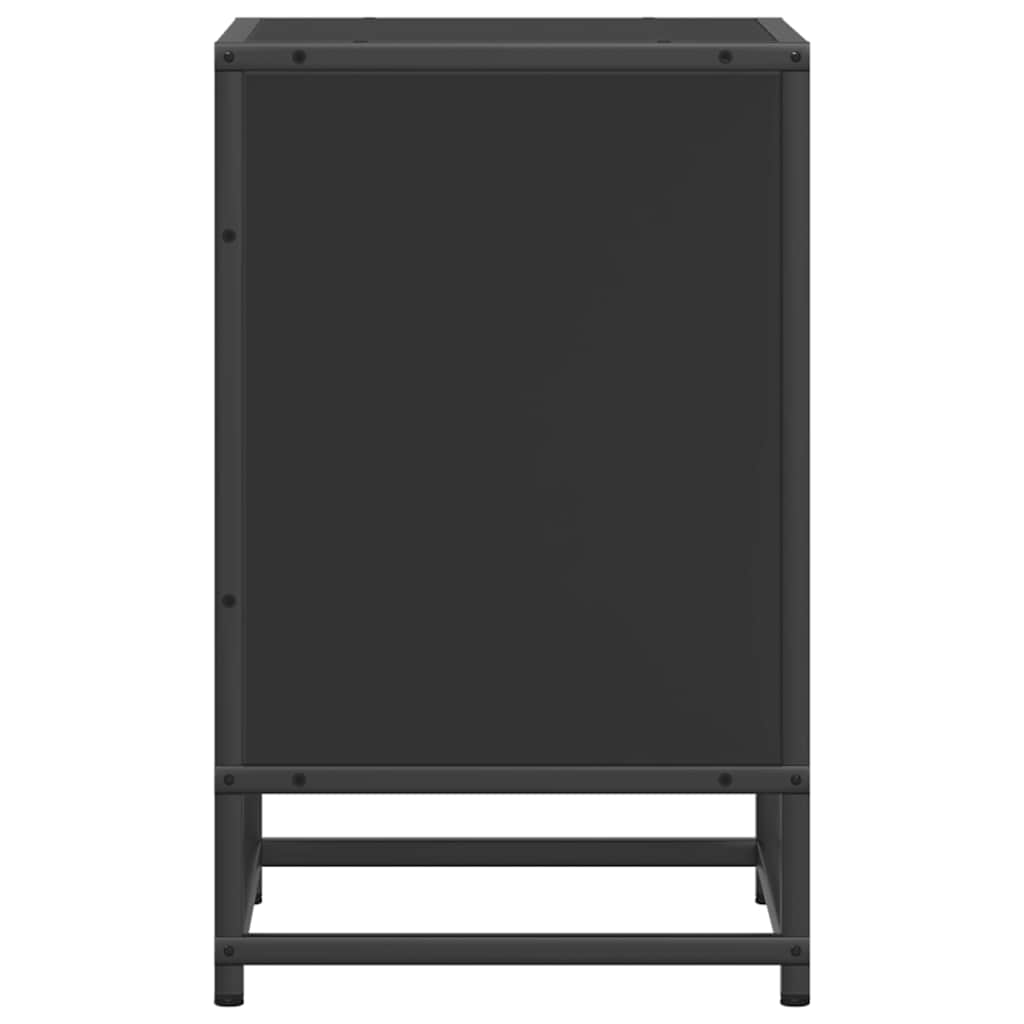sengeskabe 2 stk. 40x31x50 cm konstrueret træ og metal sort