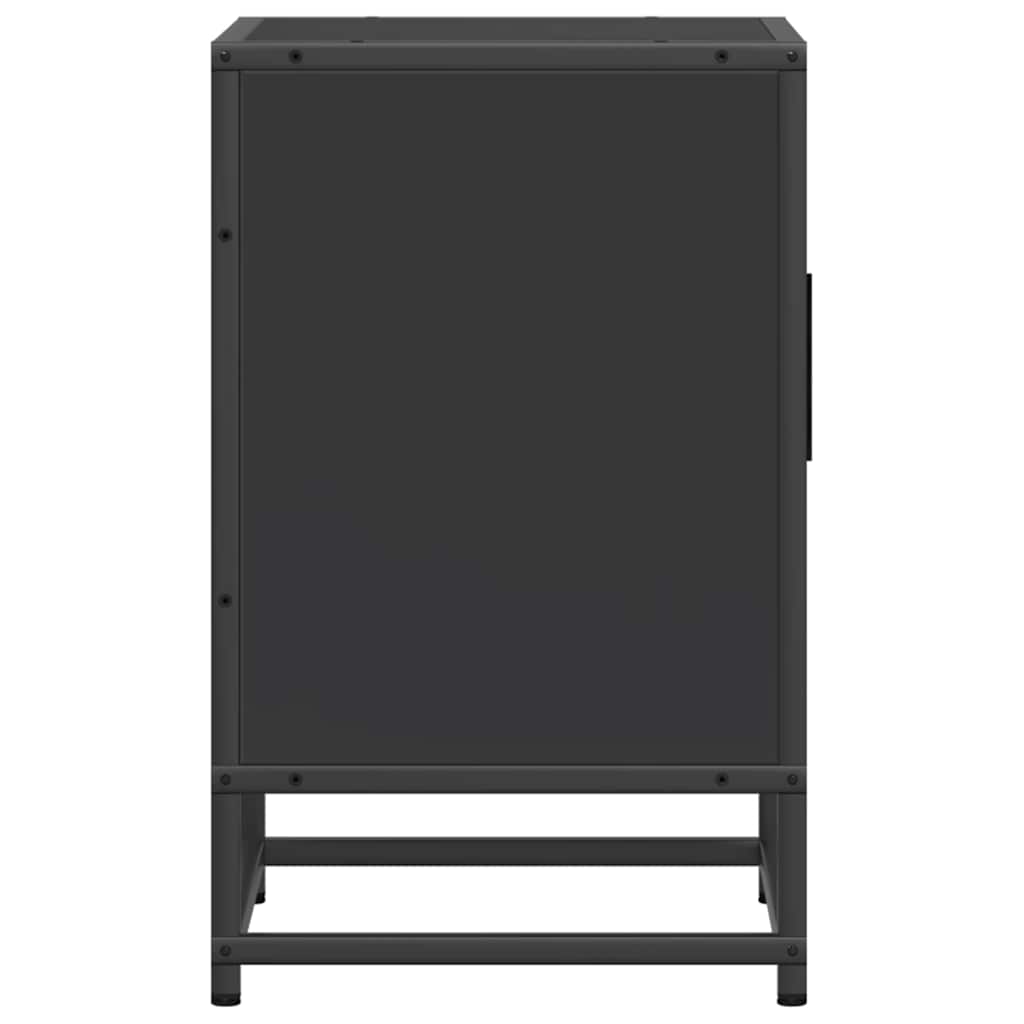 sengeskab 40x31x50 cm konstrueret træ og metal sort