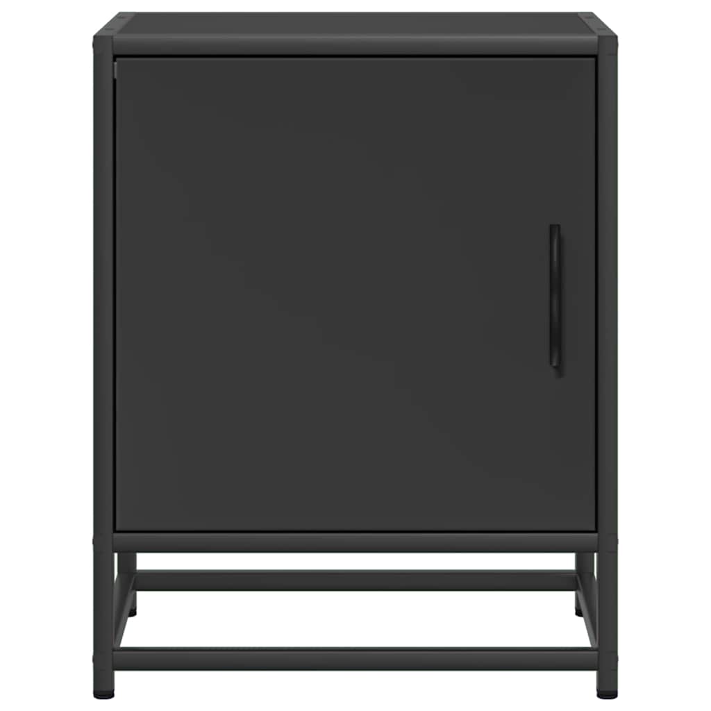 sengeskabe 2 stk. 40x31x50 cm konstrueret træ og metal sort