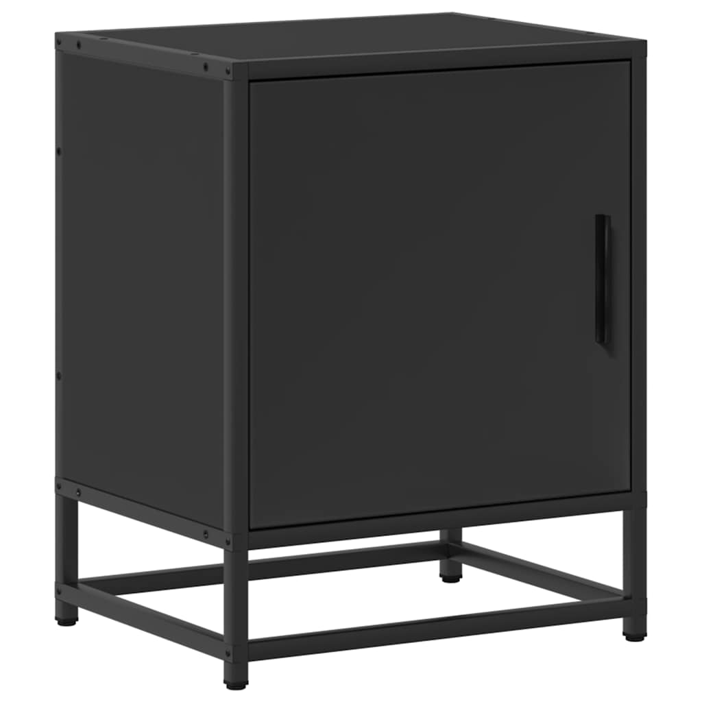 sengeskabe 2 stk. 40x31x50 cm konstrueret træ og metal sort