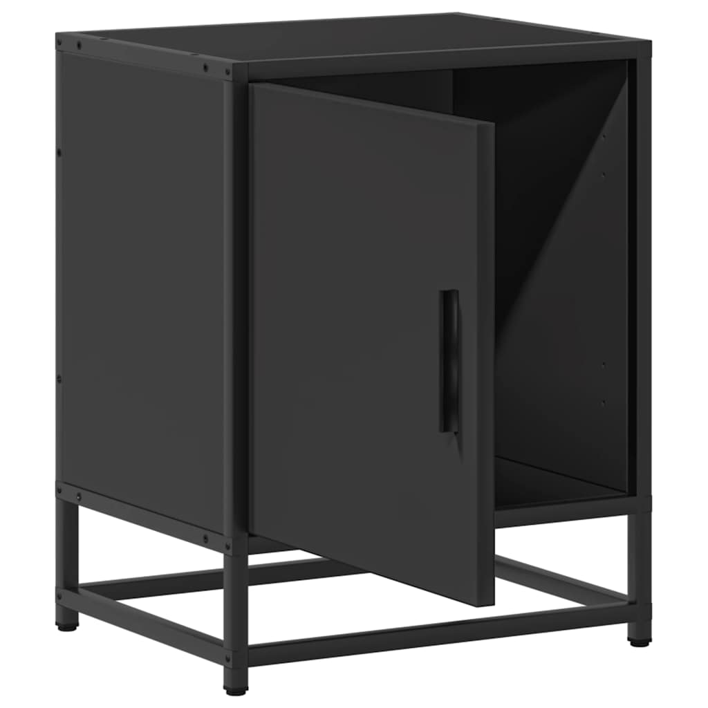 sengeskabe 2 stk. 40x31x50 cm konstrueret træ og metal sort