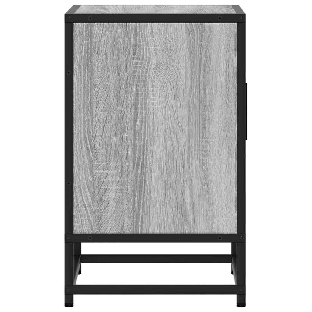 sengebord 40x31x50 cm konstrueret træ og metal grå sonoma-eg