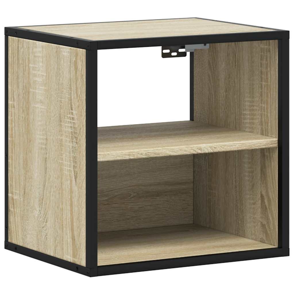 væghængt sengebord 40x31x39,5 cm sonoma-eg