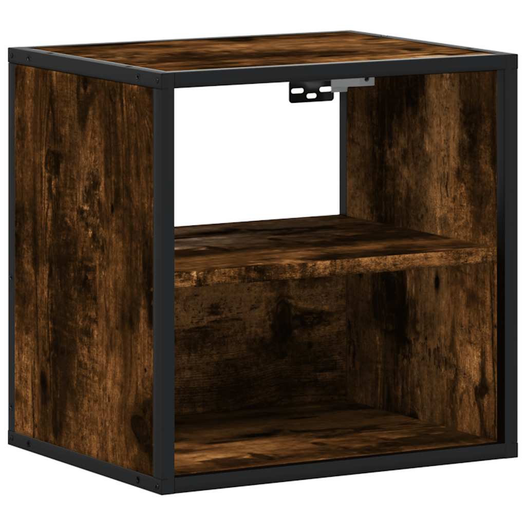væghængt sengebord 40x31x39,5 cm røget egetræsfarve