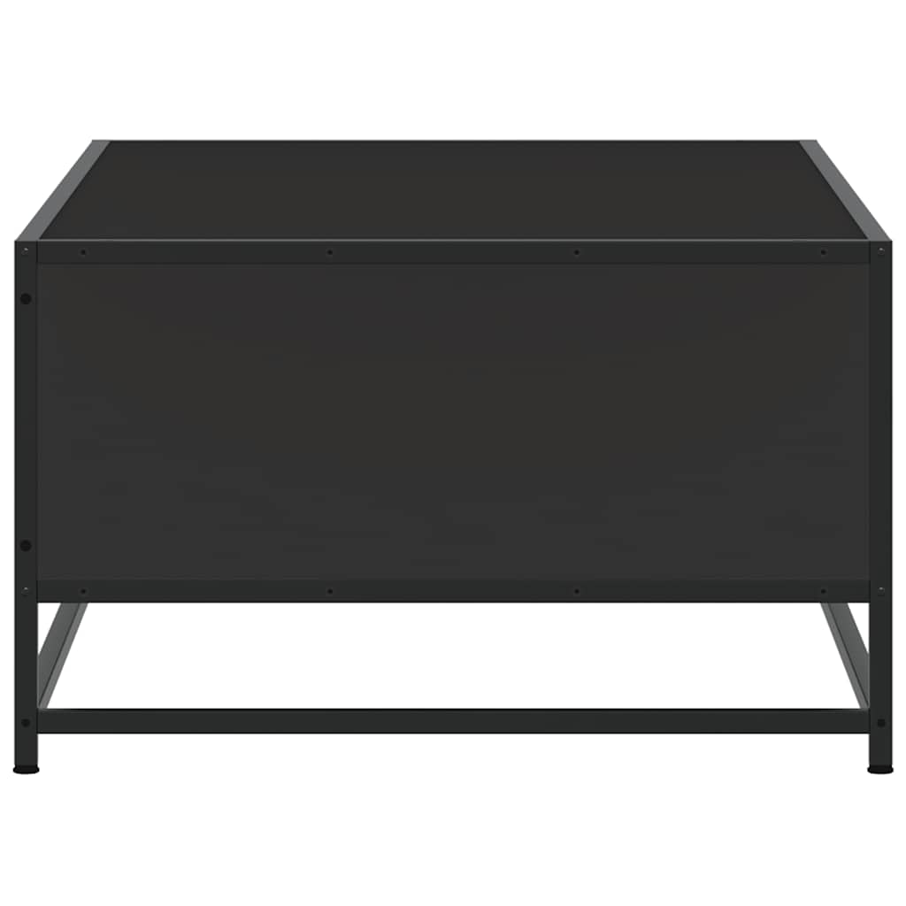 sofabord 100x57x35 cm massivt konstrueret træ og metal sort