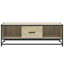 sofabord 90x57x35 cm konstrueret træ og metal sonoma-eg