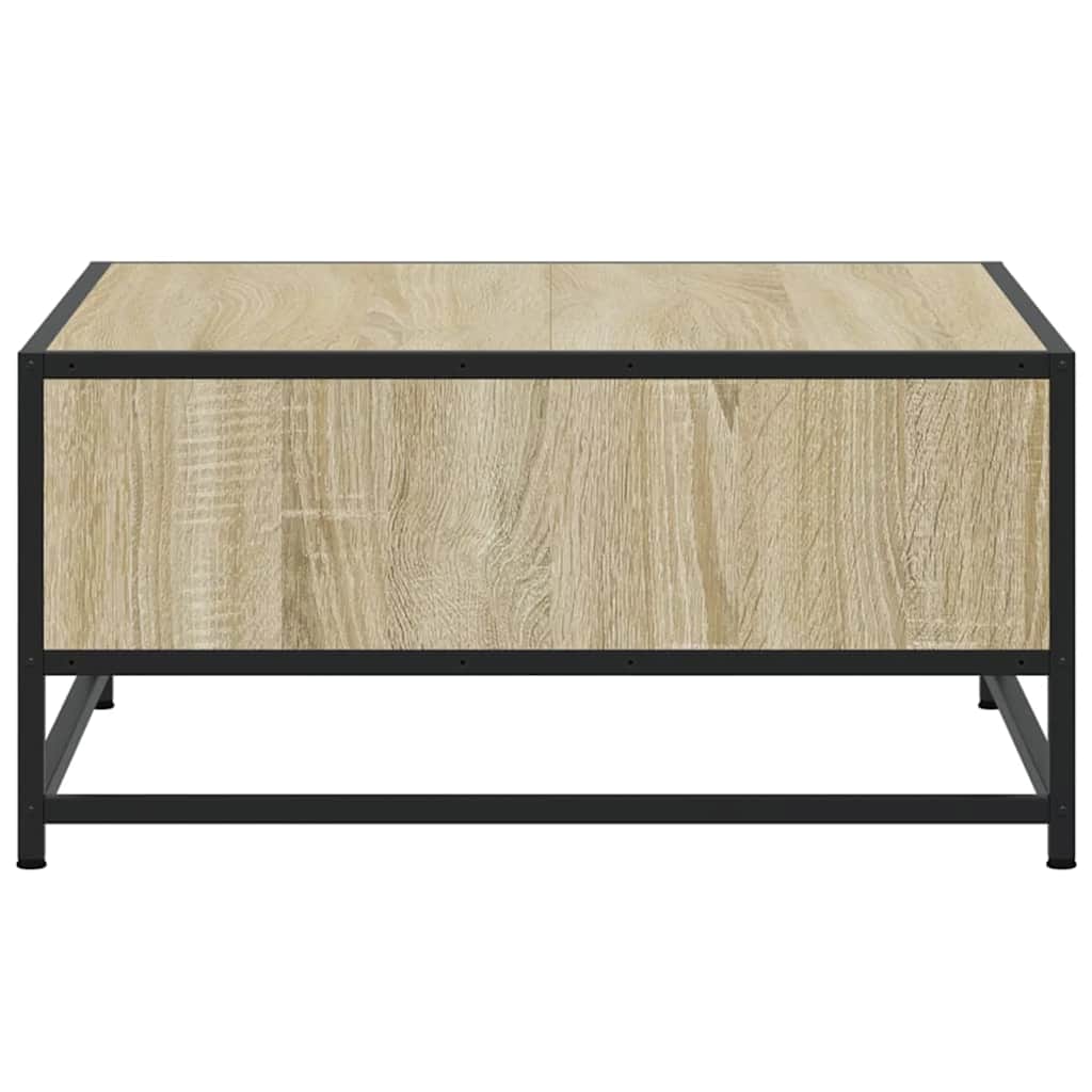 sofabord 60,5x60,5x30 cm konstrueret træ og metal sonoma-eg