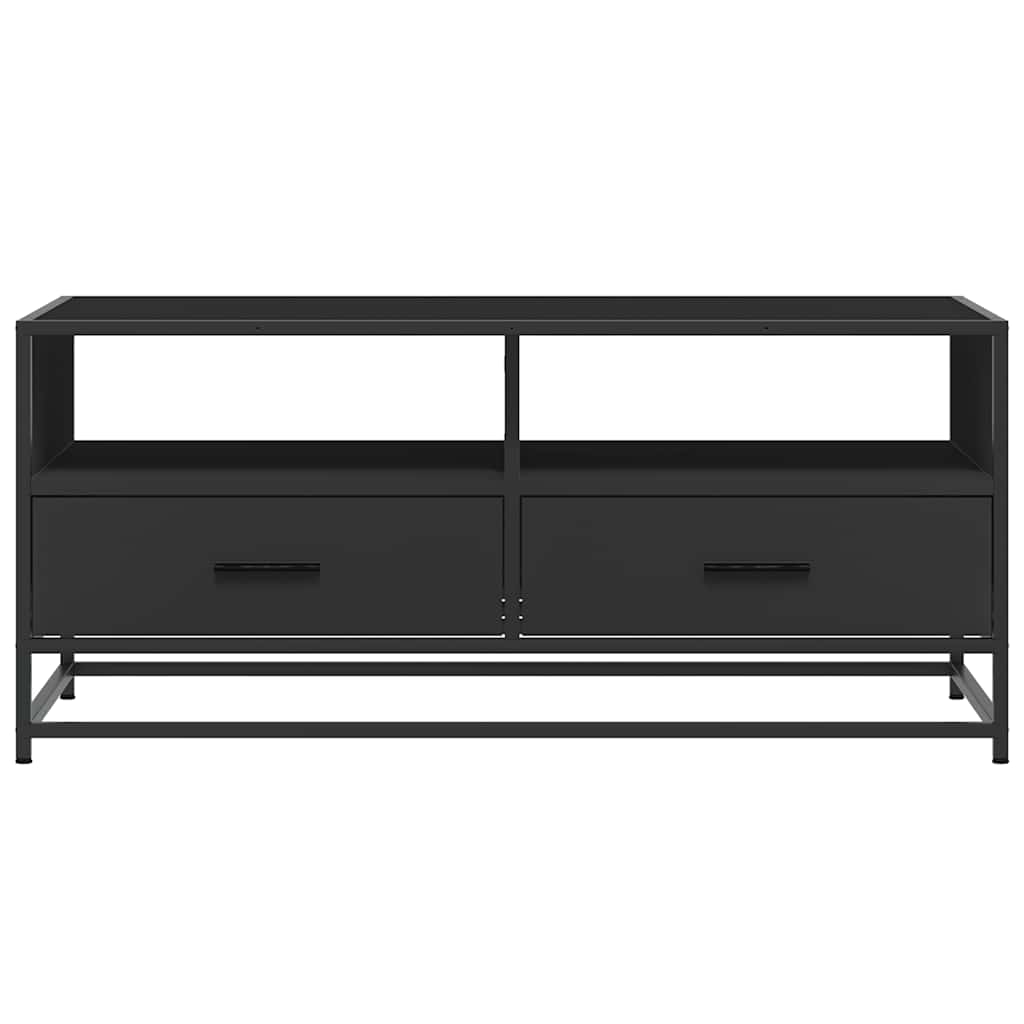 sofabord 100x50x45 cm konstrueret træ og metal sort
