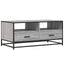 sofabord 100x50x45 cm konstrueret træ og metal grå sonoma-eg