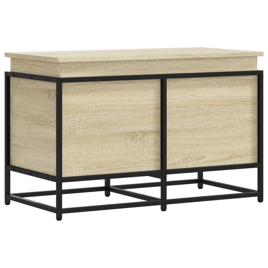 opbevaringsboks med låg 80x40x51,5 cm konstrueret træ sonoma-eg