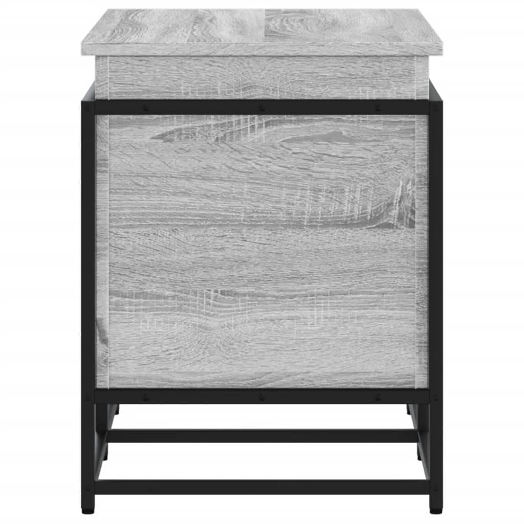 opbevaringsboks m. låg 80x40x51,5 cm konstrueret træ grå sonoma